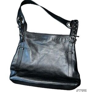 Pielnoble Purse Black Leather Medium Shoulder Bag Travel Hobo Vintage